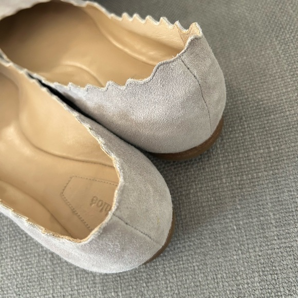 CHLOE Lauren suede grey ballet flats - Picture 7 of 9